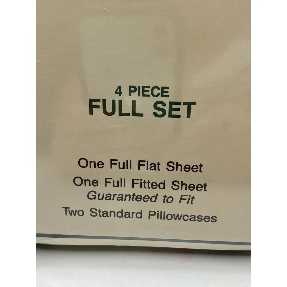 Cannon Monticello Full Flat Sheet VTG New Sealed Complete Set Nice Pattern‎